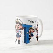Personalized Name Sailor Cartoon Character * T * Kaffeetasse (VorderseiteRechts)