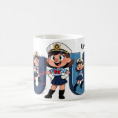 Personalized Name Sailor Cartoon Character * U *  Kaffeetasse (Mittel)