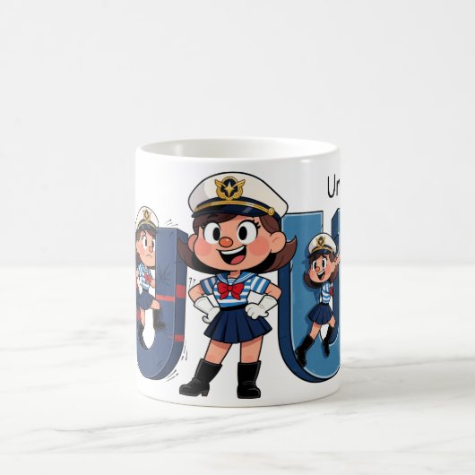 Personalized Name Sailor Cartoon Character * U *  Kaffeetasse (Mittel)
