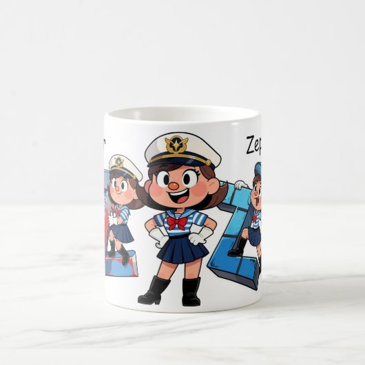 Personalized Name Sailor Cartoon Character * Z *  Kaffeetasse (Mittel)