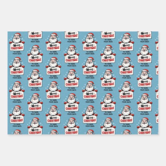 Personalized Name Santa Christmas Geschenkpapier Set (Vorderseite 3)