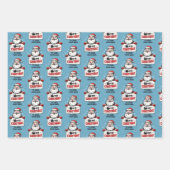 Personalized Name Santa Christmas Geschenkpapier Set (Vorderseite)