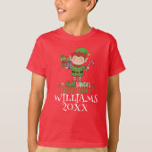 Personalized name,Santa’s Little Funny Elf Holiday T-Shirt (Vorderseite)