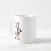 Personalized Name Saxophone Player – Music Lover Kaffeetasse (Vorderseite Links)