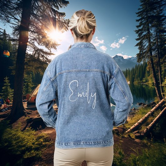Personalized name Script Custom Jeansjacke