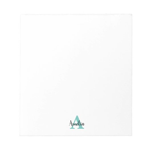 Personalized Name Script Monogram Notizblock (Vorderseite)