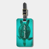 Personalized Name Sea Turtle Beach Life Ocean Gepäckanhänger (Vorderseite vertikal)