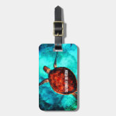 Personalized Name Sea Turtle Beach Vacation Gepäckanhänger (Vorderseite vertikal)