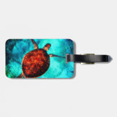 Personalized Name Sea Turtle Beach Vacation Gepäckanhänger (Rückseite horizontal)