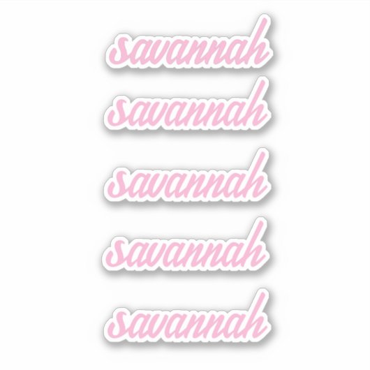 Personalized Name Stickers Custom Text Five times Aufkleber (Vorderseite)