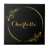 Personalized Name Stylish Frame Decorative Fliese (Vorderseite)