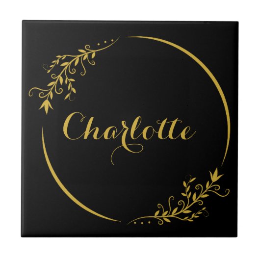 Personalized Name Stylish Frame Decorative Fliese (Vorderseite)