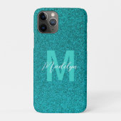 Personalized Name Stylish Glitter green Case-Mate iPhone Hülle (Rückseite)