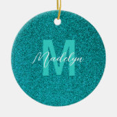Personalized Name Stylish Glitter green Keramik Ornament (Vorne)
