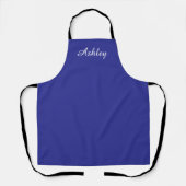Personalized Name Stylish Modern Elegant Dark Blue Schürze (Vorderseite)