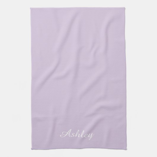 Personalized Name Stylish Modern Elegant lavender Geschirrtuch (Vertikal)