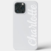 Personalized Name Stylish Modern Minimal LightGrey Case-Mate iPhone Hülle (Rückseite)