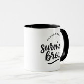 Personalized Name “Survival Brew” Funny Coffee Tasse (VorderseiteRechts)