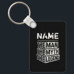 Personalized Name The Man The Myth The Legend Schlüsselanhänger<br><div class="desc">Personalized your own name,  "the Man the Myth the Legend" typography design,  great custom gift for men,  dad,  grandpa,  husband,  boyfriend on father's day,  birthday,  anniversary,  and any special day.</div>