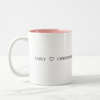 Personalized Name Two-Tone Mug – Minimal Valentine Zweifarbige Tasse