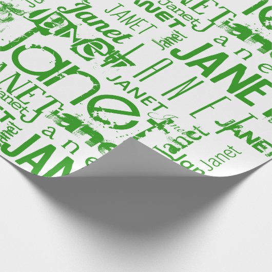 Personalized Name Typography Green Geschenkpapier (Ecke)
