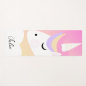 Personalized Name Unicorn Face Yoga Mat Yogamatte (Vorderseite (Horizontal))
