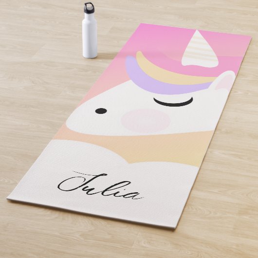 Personalized Name Unicorn Face Yoga Mat Yogamatte (Beispiel)