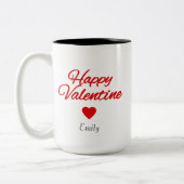 Personalized name Valentine's day Zweifarbige Tasse (Links)