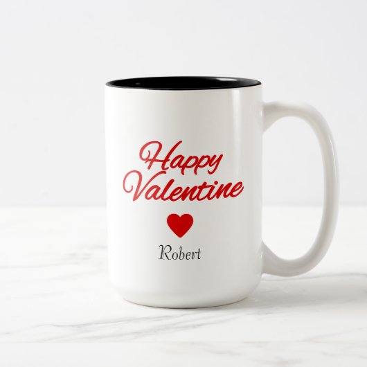 Personalized name Valentine's day Zweifarbige Tasse (Rechts)