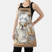 Personalized Name Watercolor Bulldog Chef Schürze (InSitu)