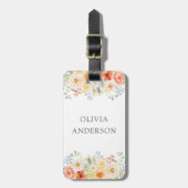 Personalized Name Watercolor Sunny Flowers Floral Gepäckanhänger (Vorderseite vertikal)