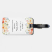 Personalized Name Watercolor Sunny Flowers Floral Gepäckanhänger (Rückseite horizontal)