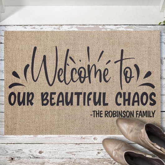 Personalized NAME Welcome To Our Beautiful Chaos Fußmatte