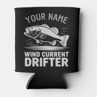 Personalized Name Wind Current Drifter Bass Fish Dosenkühler