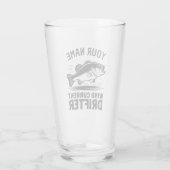 Personalized Name Wind Current Drifter Bass Fish Glas (Rückseite)