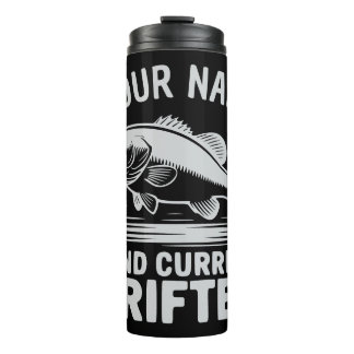 Personalized Name Wind Current Drifter Bass Fish Thermosbecher