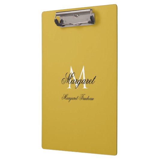 Personalized Name with Stylish Monogram M Gold Klemmbrett (Links)