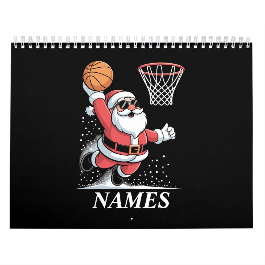 Personalized Name Xmas Santa Dunking Basketball Kalender (Titelbild)