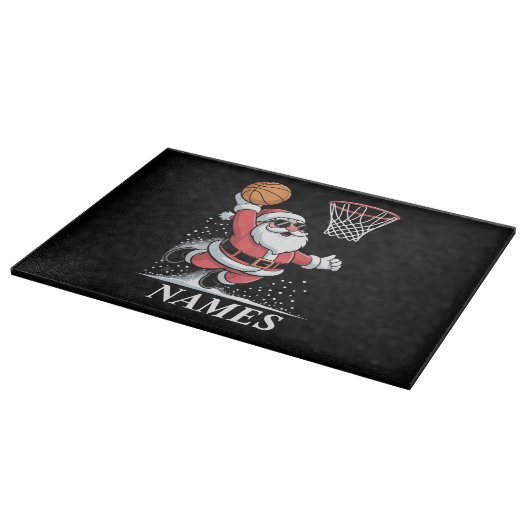 Personalized Name Xmas Santa Dunking Basketball Schneidebrett (Ecke)