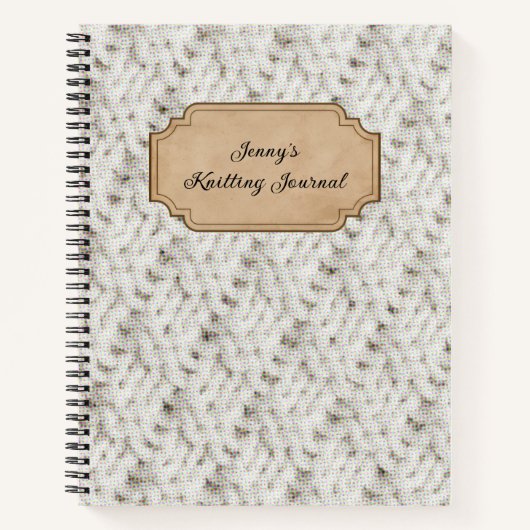 Personalized Name Yarn Pattern Knitting Journal Notizblock (Vorderseite)