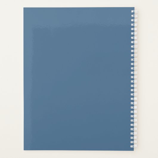 Personalized Name & Year Blue Wildflower Planer (Rückseite)