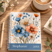 Personalized Name & Year Blue Wildflower Planer
