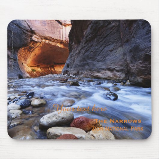 Personalized Name, Zion National Park the Narrows Mousepad (Vorne)