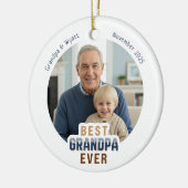 Personalized Names Photo Best Grandpa Ever Keramik Ornament (Links)