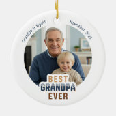 Personalized Names Photo Best Grandpa Ever Keramik Ornament (Hinten)