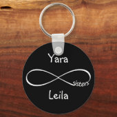 Personalized Names Sisters Infinity Symbol Simple Schlüsselanhänger (Vorderseite)