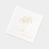 Personalized Names Tropical Palm Trees Foil Servietten Mit Folie (Links)