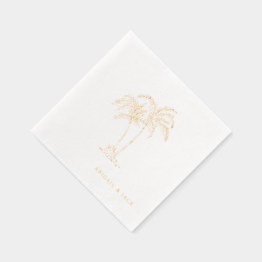 Personalized Names Tropical Palm Trees Foil Servietten Mit Folie (Rechts)