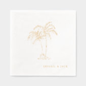 Personalized Names Tropical Palm Trees Foil Servietten Mit Folie (Vorderseite)