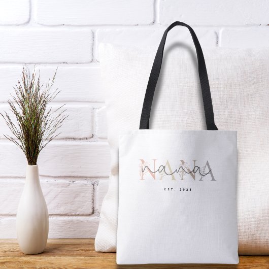 Personalized Nana Grandma Floral Elegance  Tasche